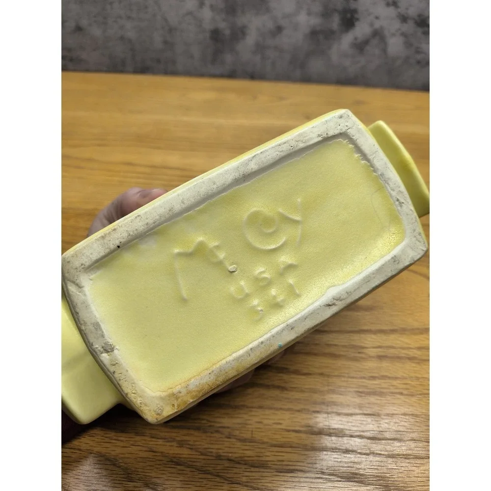 McCoy Pottery Planter Yellow Art Deco No. 341 Garden Club Matte MCM Vintage‎